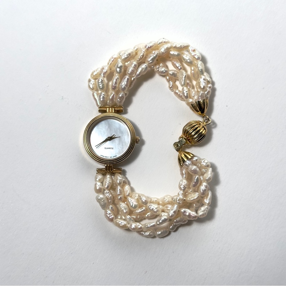 Japanese Pearl Watch with Gold Accents